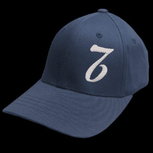 A baseball cap with the number seven on it.