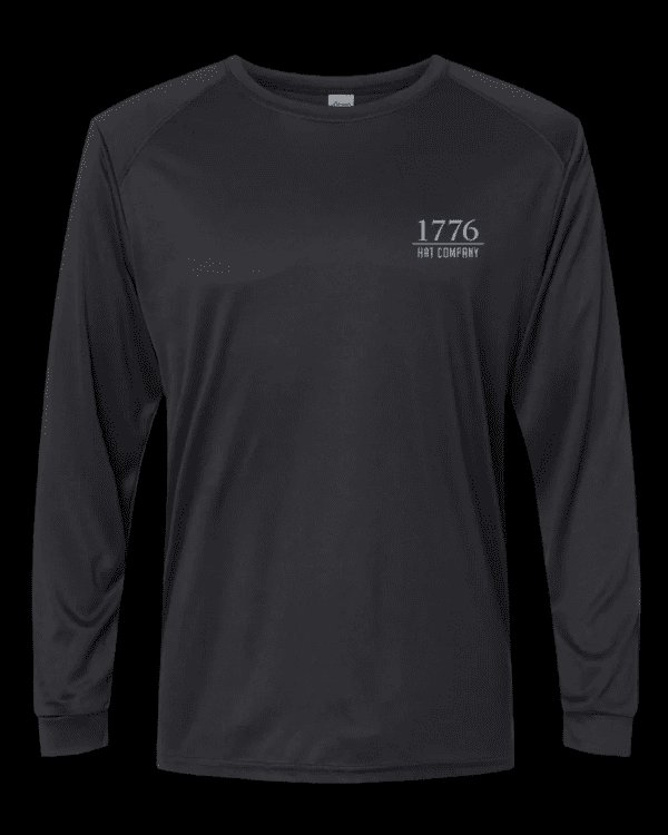 A long sleeve shirt with the words " 1 2 0 " on it.