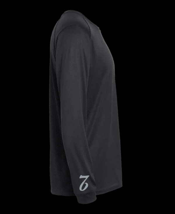 A black long sleeve shirt with the number seven on it.