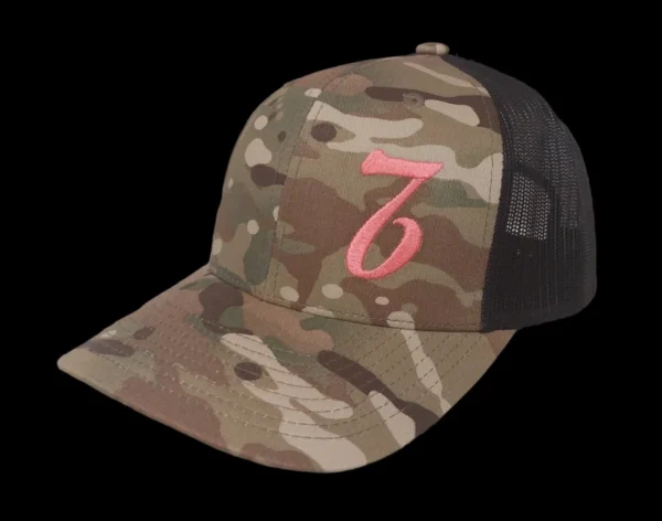 A hat with the number seven on it.