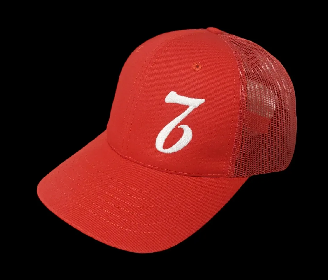 A red hat with the number seven on it.